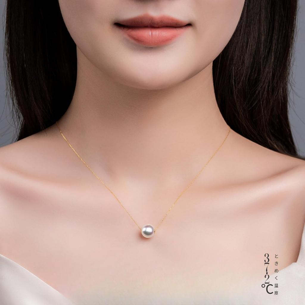 Популярный жемчуг Жемчуг 18 карат 925 гипоаллергенный для ювелирных изделий Одиночный жемчуг [37,2°C] Женское ожерелье, ожерелье, подарок, золото, серебро, металлы, для женщин