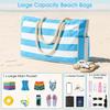 1PC Beach Bags For Women Large Canvas Beach Tote Bag Zipper Beach Bags Sandproof Swim Pool Bag Large Tote