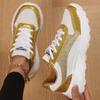 Ladies Women Shoes Sport Sequins Wedges Shoes Shake Silver Comfortable Sport Jogging Tennis Lace-Up Running Sneakers