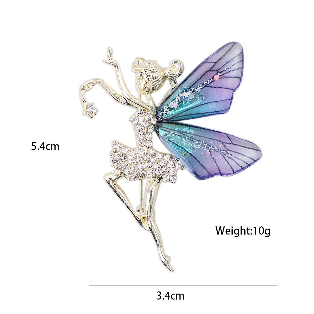 Wedding Accessories Coat corsage Dancing Girl Lapel Pins Women Crystal Brooches Angel wings Brooch
