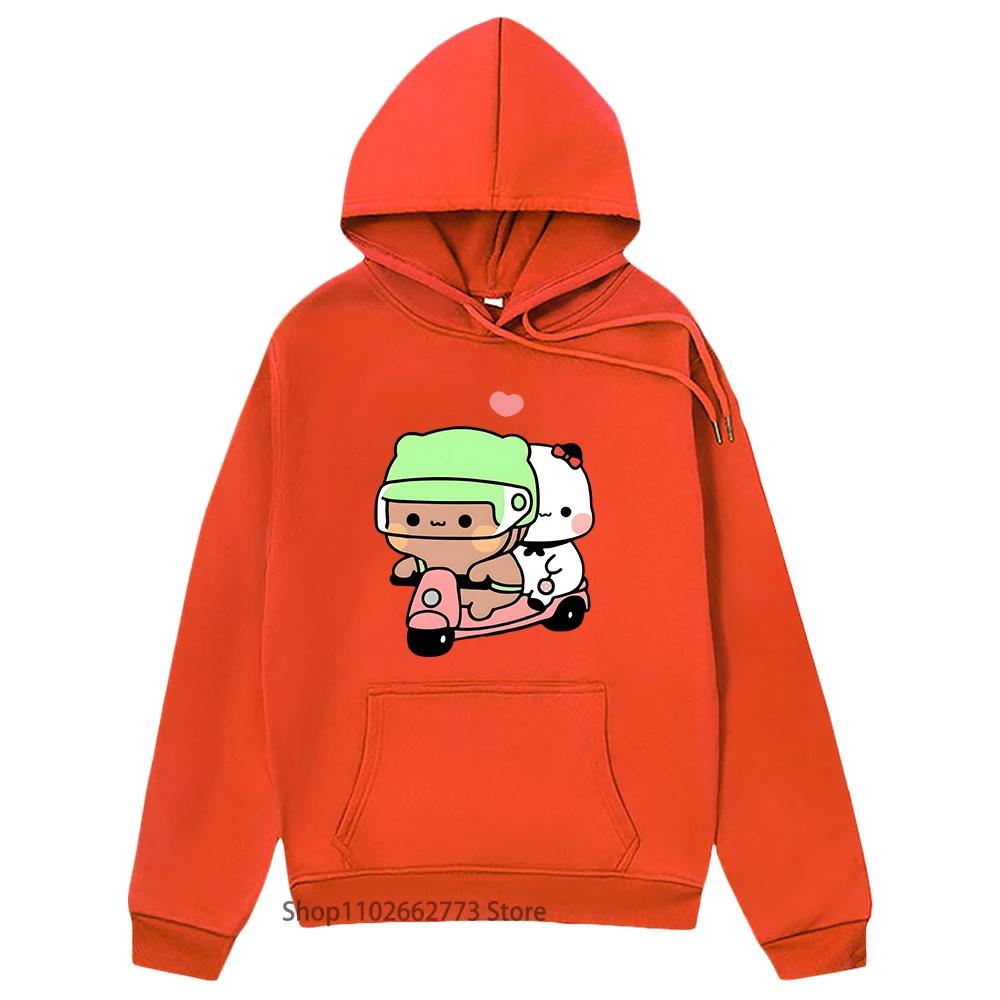 Толстовка с капюшоном Bubu and Dudu с рисунком медведя панды, женская одежда с принтом Kawaii, мужская одежда, весна