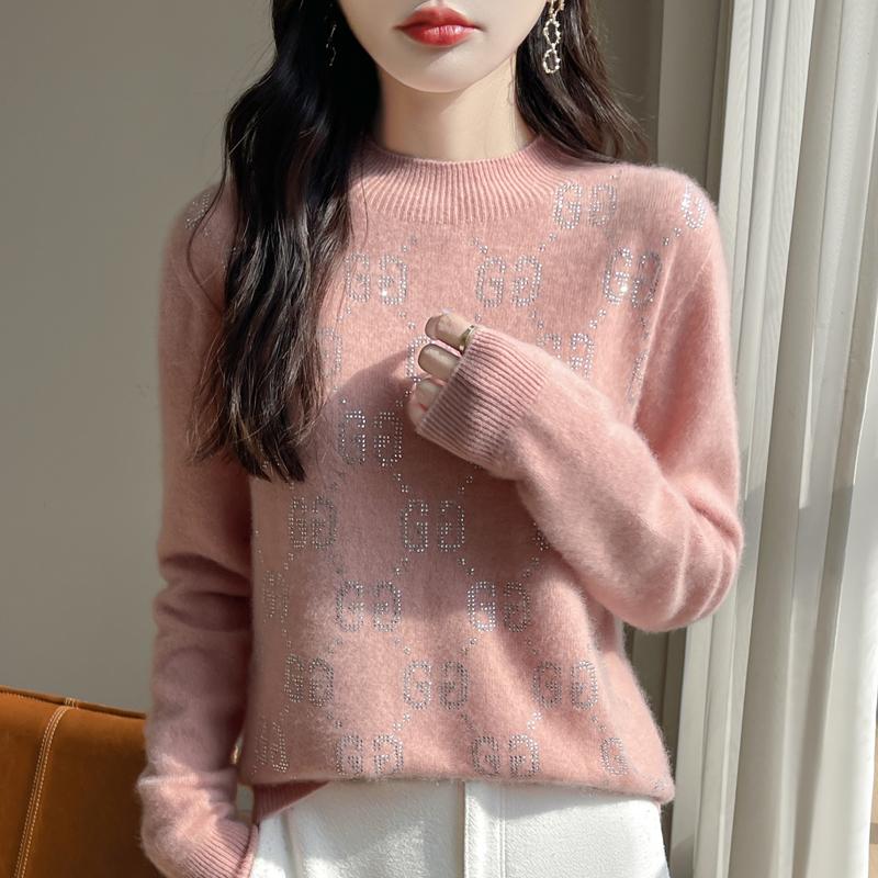 Женский кашемировый свитер Qinghe Cashmere 30% кашемир 70% шерсть Осень и Зима Пуловер Теплый и Модный