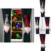 Curtain Holiday Festive Holdbacks Featuring Red And Gray Knitted Design Gnome