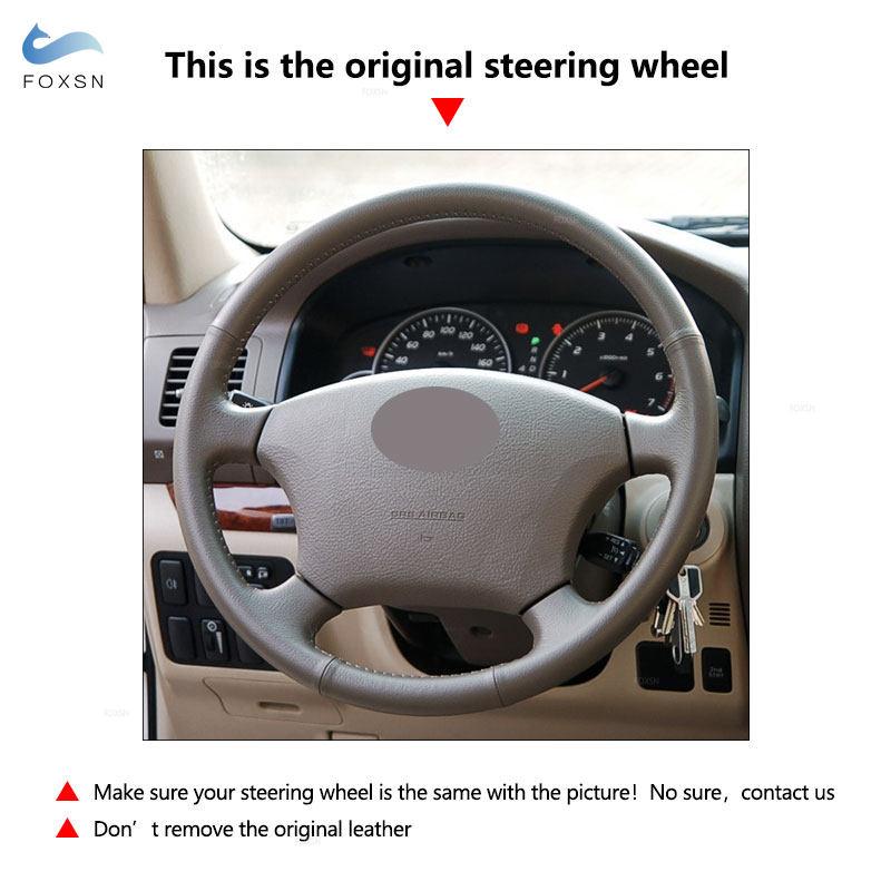 Автомобильный чехол на руль с кожаной отделкой для Toyota Land Cruiser Prado 120 Tacoma 4Runner Hilux Sienna Tundra для Lexus LS400