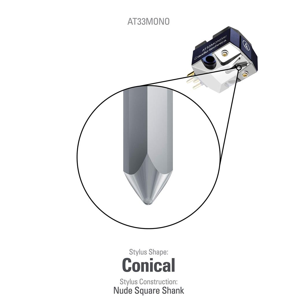Audio-Technica MC-type Mono Cartridge AT33MONO, Supports Stereo Playback