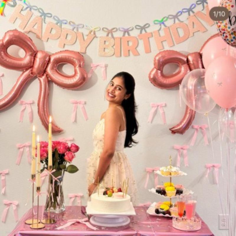 4 шт. Разноцветные вырезанные банты Шары Большой розовый бант Украшения для вечеринки для детского душа, помолвки, свадебного декора Шары