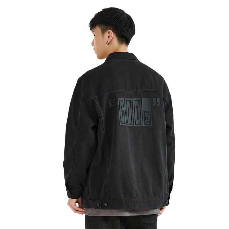 Куртка с длинным рукавом в стиле ретро, модная брендовая американская куртка с принтом в стиле ретро, универсальная свободная повседневная рубашка для мужчин