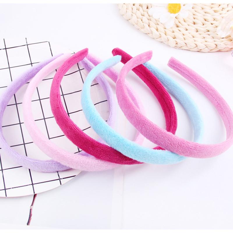 Candy Colorful Winter Elastic Plain Hair Bands Hard Hair Hoop Crown Tiara Base Crafting Accessories for Women Girls