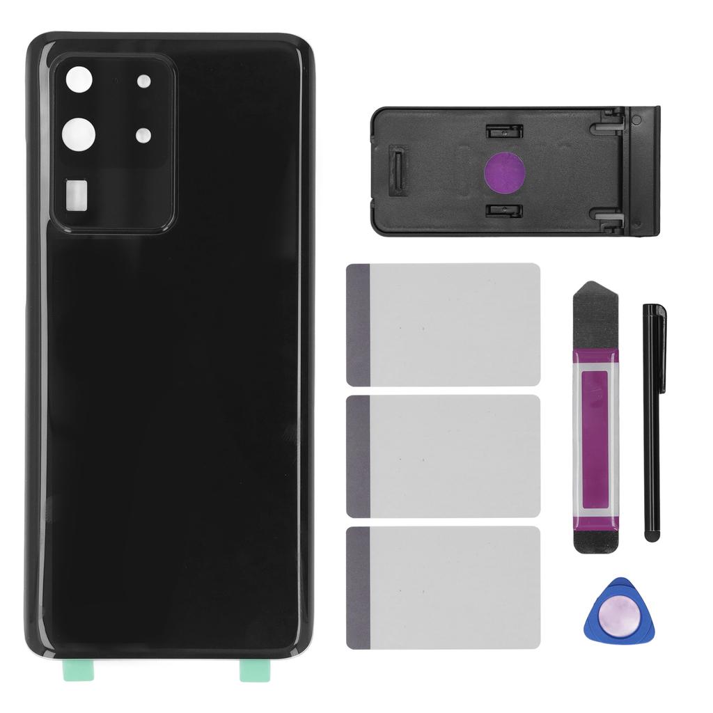 Задняя стеклянная крышка, корпус, дверь, замена для Galaxy S20 Ultra 5G с предустановленной лентой для линзы камеры, стилус, телефон