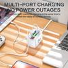 USB Charger 6 In 1 Power Strip Desktop Fast Charging Station 1m Cord Quick Charge 3.0 USB HUB Adapter Socket for iPhone 16 Home