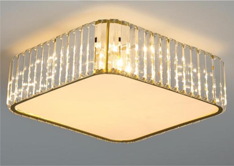 Vetro SQ - crystal ceiling lamp 40x40cm Gold