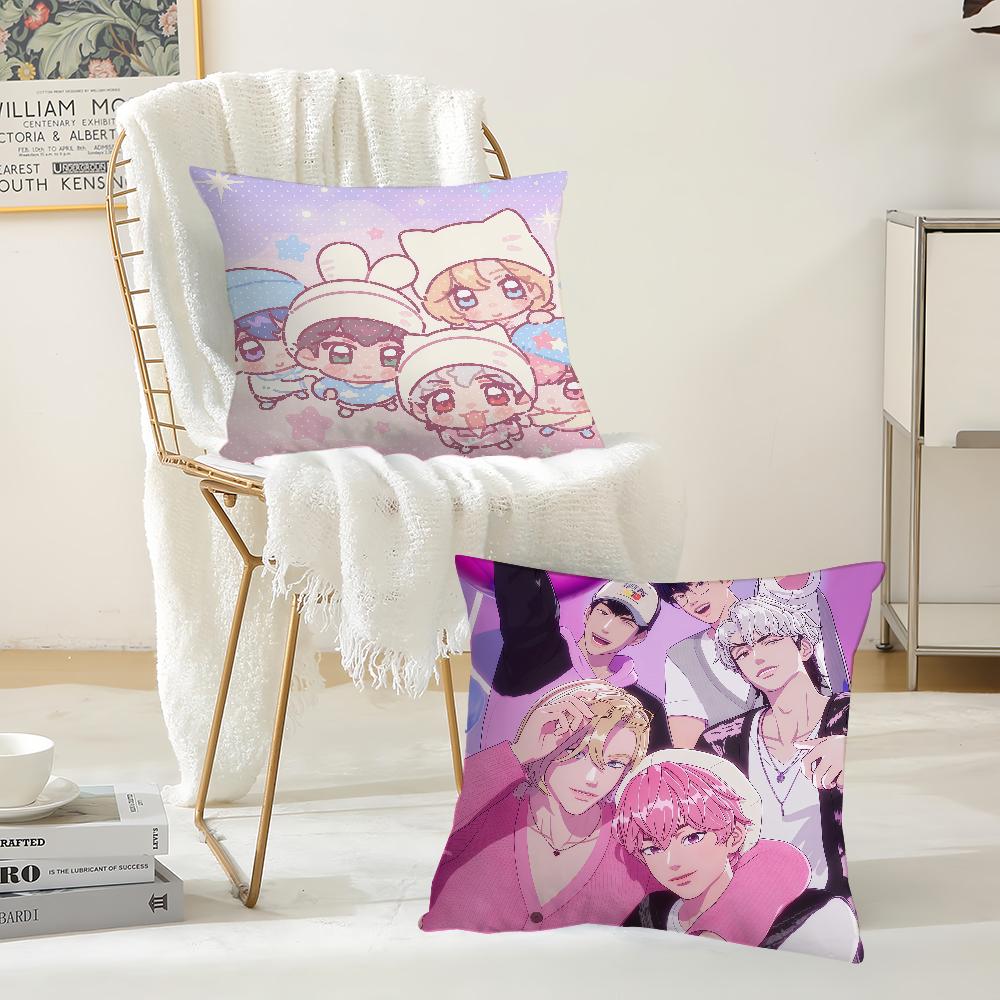 Чехол на подушку в стиле K-pop P-Plave с мультяшным рисунком, подходит для спален, гостиных, автомобилей, домашнего декора
