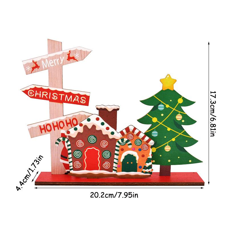 Christmas Wooden Ornaments Santa Claus Snowman Xmas Tree Desktop Signs 2025 New Year Party DIY Decoration For Home Navidad Gifts