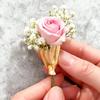 2Pcs Artful Flower Vase Brooch Real/Dried Flower Holder Wearable Floral Lapel Pin Minimalist Art Brooch