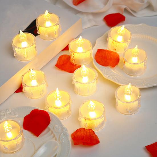 24 шт., светодиодные электронные свечи, безопасные, реалистичные, беспламенные, на батарейках, свечи для украшения дома, фестиваля