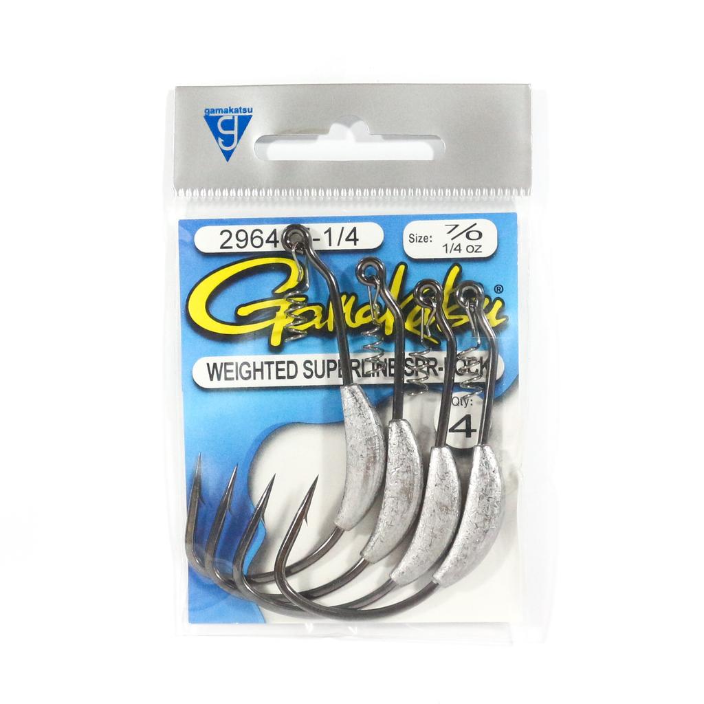 Gamakatsu Weighted Hook Superline Spring Lock 1/4 Oz Size 7/0 (1259)