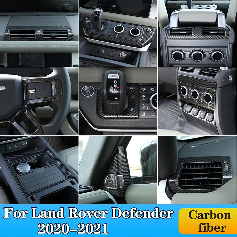 ABS Carbon Fiber For Land Rover Defender 110 2020-2024 Car Interior Modification Protection Cover Decorative Patch Accessories