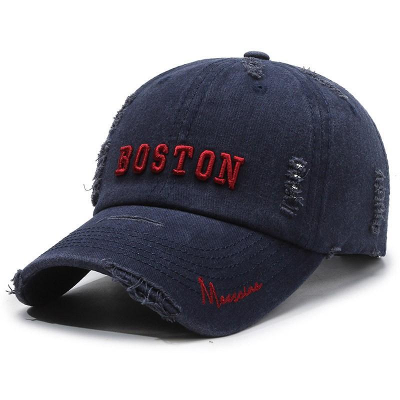 ins street retro old ripped hole hip hop baseball cap men and women European and American fashion outdoor letter embroidered cap