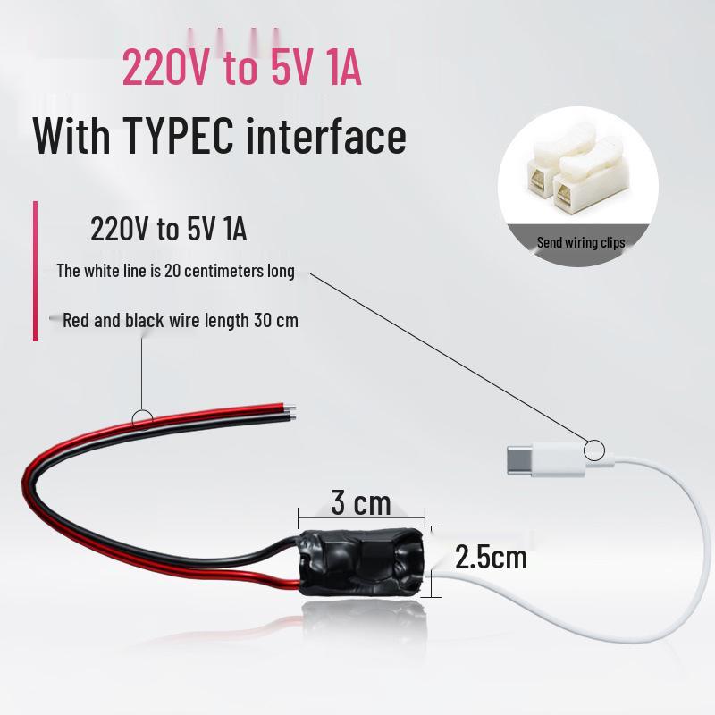 4K Wireless Camera 220V to 5V DC Step-Down Converter, USB Voltage 1A Power Supply