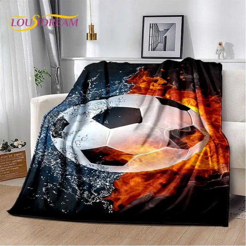 Мягкое плюшевое одеяло с 3D рисунком футбола, фланелевое одеяло для гостиной, спальни, кровати, дивана, чехол для пикника Bettdecke