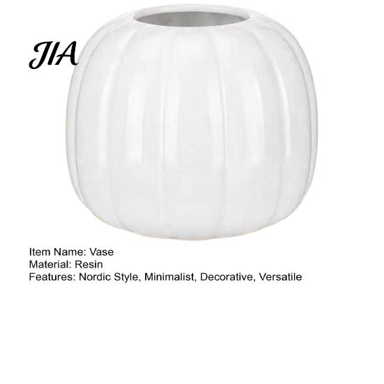 Artistic Vases for Wedding Centerpieces 5.5 Inch Resin White Vase, Modern Minimalist Tabletop Flower Nordic Style Durable Garden Decoration Decorative