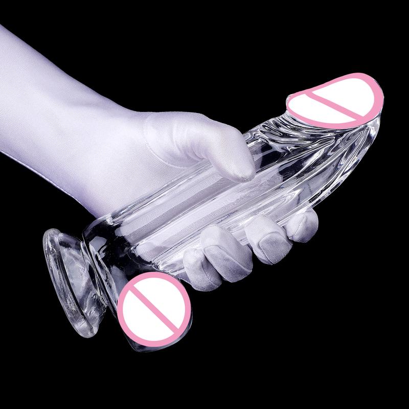 Silicone Crystal Dildo Transparent Penis Thick Simulation Shaped Soft Anal Plug Rear Court Masturbation Female Sex Toy Product