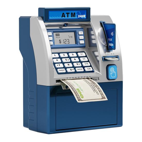 Yousheng Kids ATM Piggy Bank Toy с картой, электронными деньгами, монетами, сберегательной копилкой, обучающим автоматическим банкоматом с паролем, для малышей, мальчиков и девочек, подарок