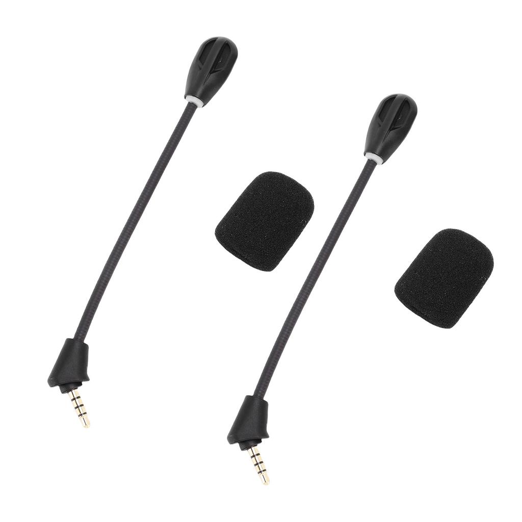 2pcs Microphone Replacement for Kingston HyperX Cloud II Wireless Gaming Headset Noise Cancelling 3.5mm Detachable