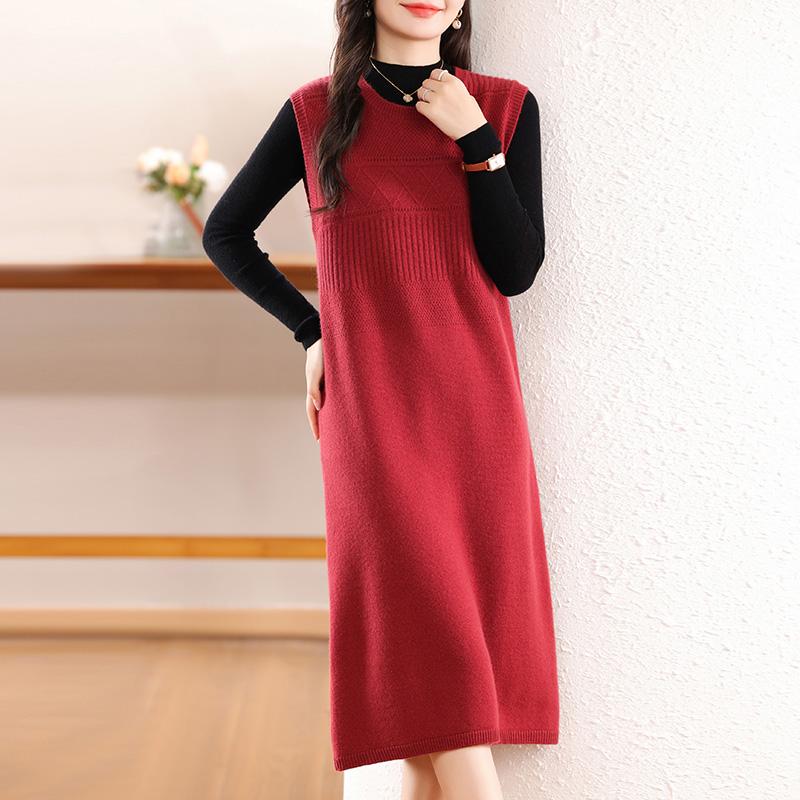 Женское кашемировое платье Qinghe кашемир 30% кашемир 70% шерсть осенне-зимняя кашемировая юбка мягкая и теплая