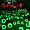 Halloween Outdoor Solar Eyeball Lights-LED Green&Purple Glow, Swinging Firefly Effect,for Creepy Yards, Lawns & Halloween Haunts
