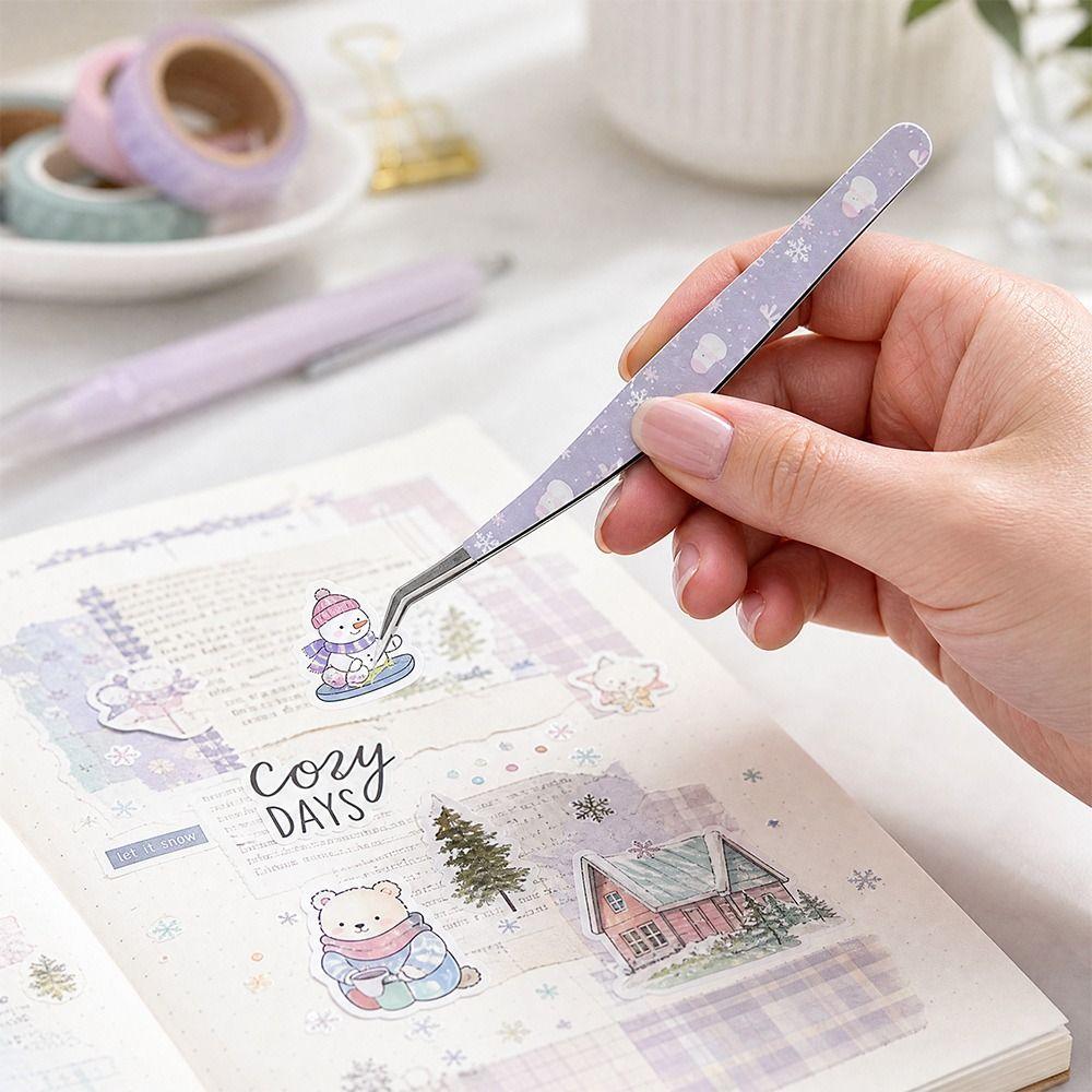 Stainless Steel Curved Stickers Tweezers Anti-static Lashes Extension Tweezer Extensions Grafting