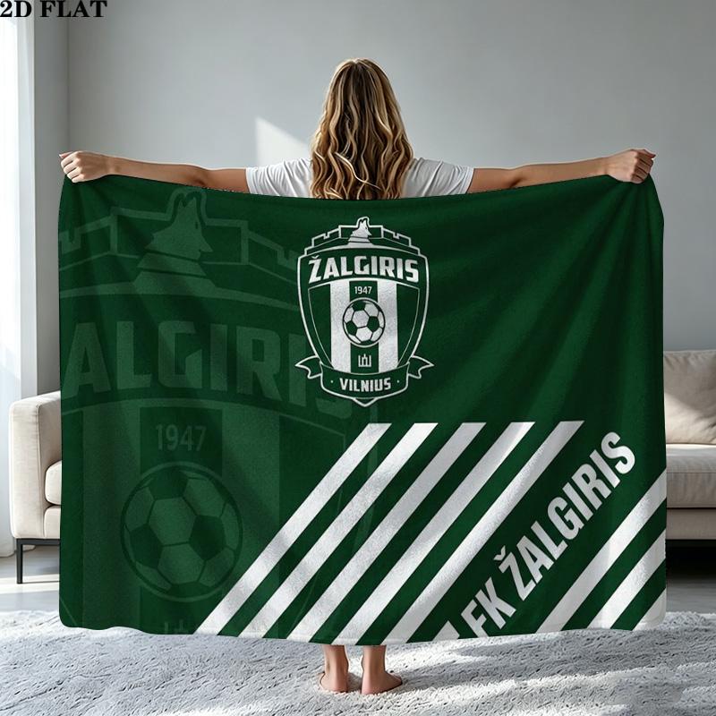 Фланелевое одеяло с принтом FK Zalgiris Высококачественное Теплое Удобное Покрывало для Всех Сезонов Идеально для Подарков Декор Дома