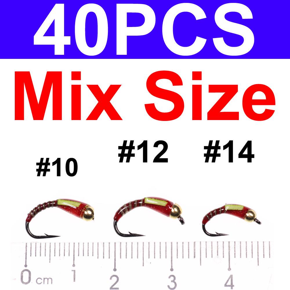 40 шт. латунная голова павлина Herl Buzzer Fly Ice Fishing приманка для ловли нахлыстом нимфа личинка для форели, окуня, синежабрной рыбалки