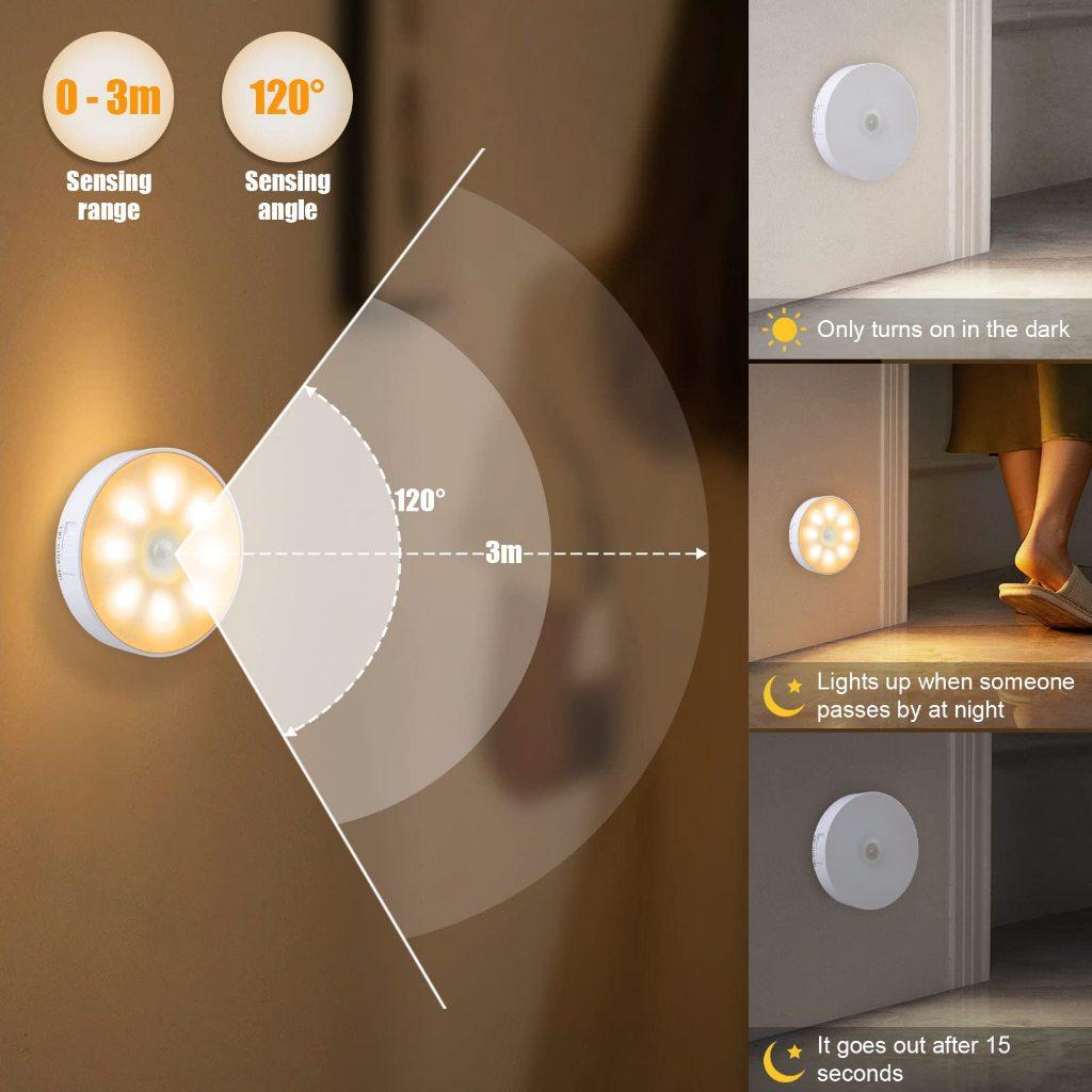 Motion Sensor Light USB Night Light With Switch Rechargeable Inductor Lights For Kitchen Stairs Hallway Closet Bedroom