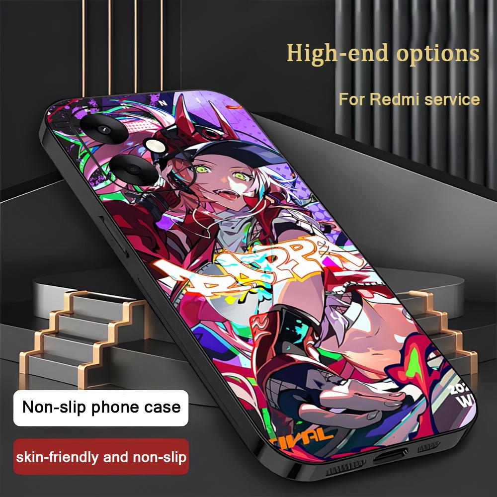 Крутой Чехол для Телефона HonkaiStarRail Rappa Для Xiaomi Redmi 14C 13C 12C Note14 13 12 11 10 Pro Plus S Мягкий Черный Чехол