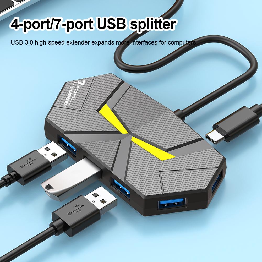 4 в 1 USB 3.0 концентратор 4 порта/7 портов мульти-разветвитель адаптер USB док-станция высокоскоростная для портативных ПК