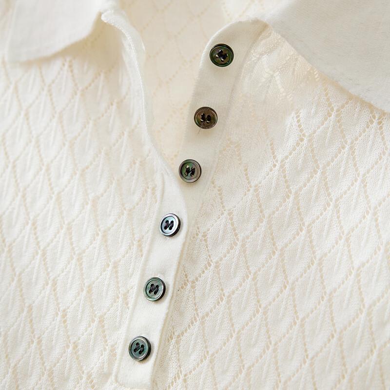 Женская трикотажная рубашка-поло с узором аргайл из шелковой смеси Jinjuan