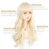 Бело-золотой длинный вьющийся синтетический парик для женщин Лолита ежедневная пушистая прямая челка Бело-золотой длинный вьющийся парик для женщин