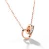 Titanium Steel Roman Double Ring Necklace Colorless Chain Chain 18K Rose Gold Plated Necklace X001