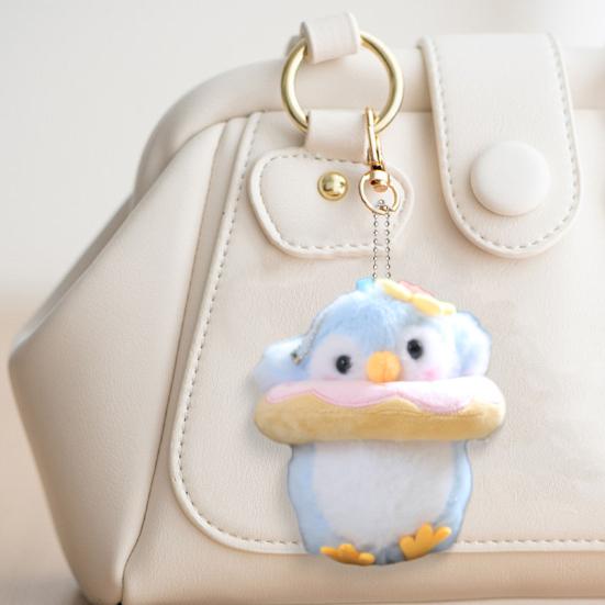 Doll Pendant Keychain Penguin Design Bright Colors Keyring Pendant Easy To Find Keys Fine Sewn Keychain Charm