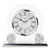 Wm. Widdop Glass & Silver Round Mantel Clock
