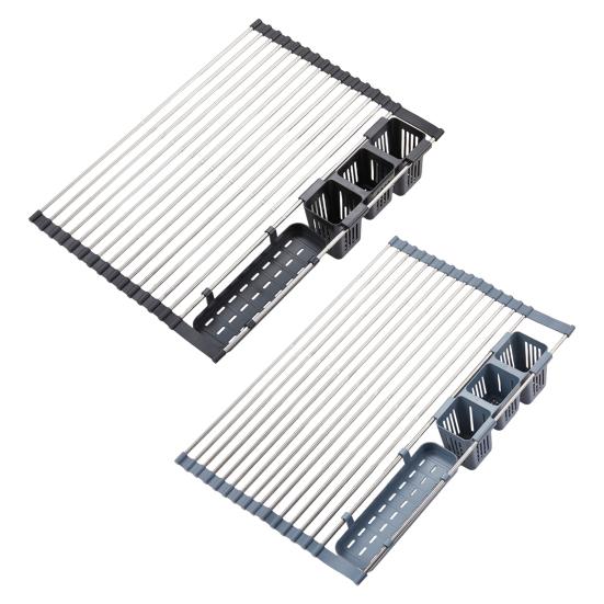 Расширяемая рулонная сушилка для посуды, прочная несущая, нержавеющая, регулируемая по длине раковина