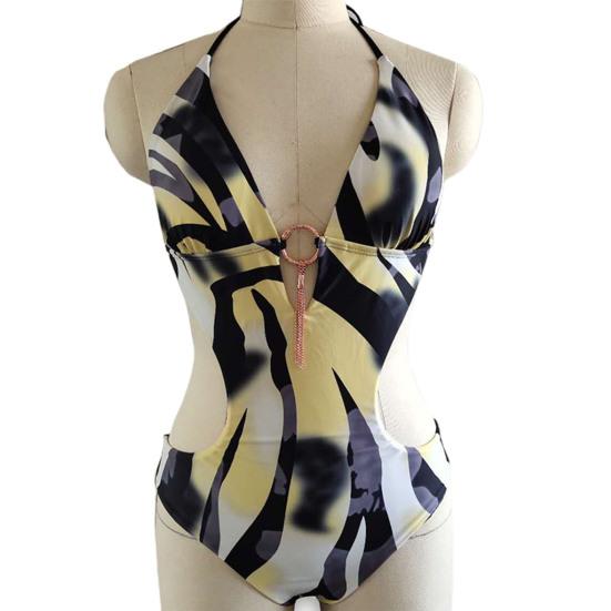 Monokini Swimsuit Sexy Backless Polyester Floral Set for Print Bikini Summer