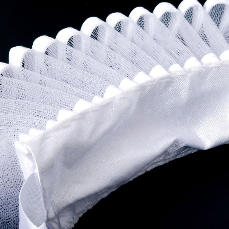 Детский елизаветинский белый сетчатый воротник-жабо, костюм клоуна для косплея, регулируемый гофрированный ложный воротник для вечеринок, праздничных мероприятий