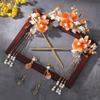 Chinese Style Bridal Headwear Flower Wedding Hair Accessories Ancient Hair Stick Sets Cheongsam