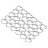 30pcs Silver Hollow Heart‑Shaped Pendants Stainless Steel Open Frame Pendants  Small Size