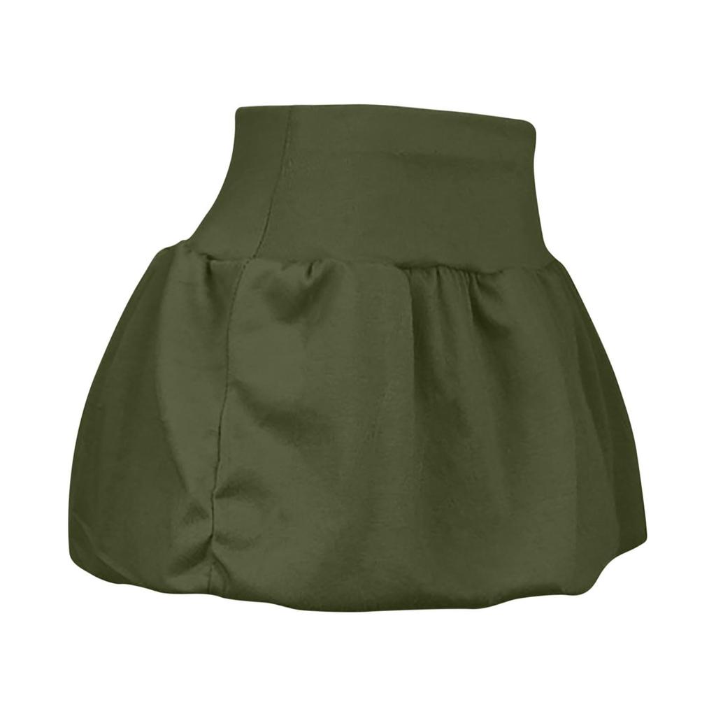 Ladies' Fashion Solid Color High Waist Skirt Double Layer Bubble Skirt Skirt