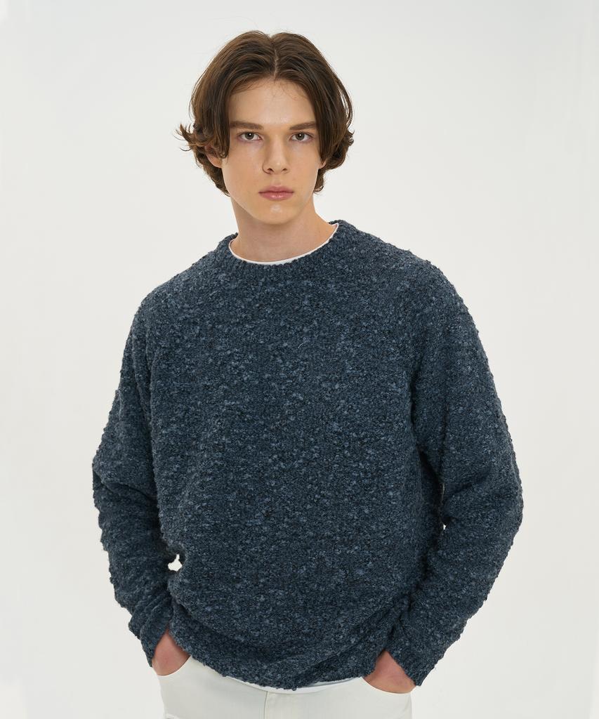 BLOND9 Snow Raglan Round Knit_Blue Black
