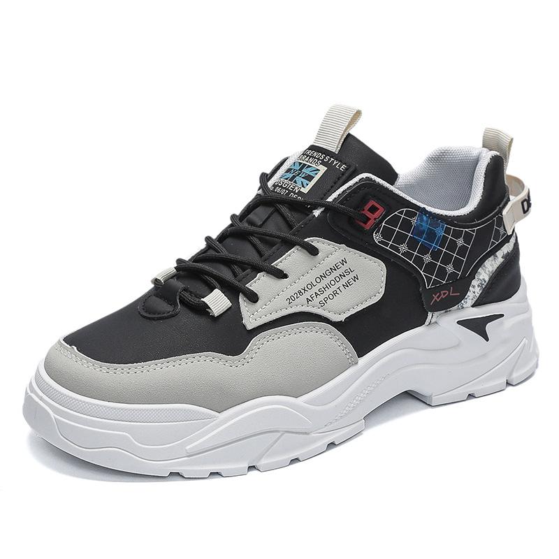 Новая весенняя мужская обувь Модная повседневная обувь Мужская спортивная обувь Трендовая универсальная кожаная обувь на толстой подошве