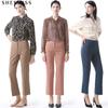  Shs Miss  Solid Straight Stretch Pants
